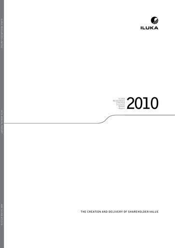 Thumbnail Iluka Resources Annual Report 2010