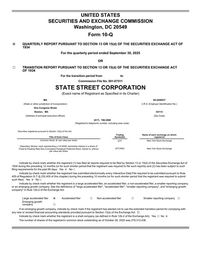 Thumbnail State Street Corporation
 Quarterly Report 2025-q3