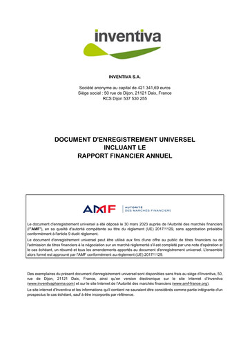 Thumbnail Inventiva Pharma Universal Registration Document 2022