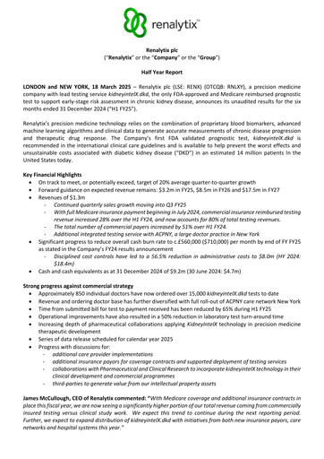 Thumbnail Renalytix Half-year Report 2025-h1