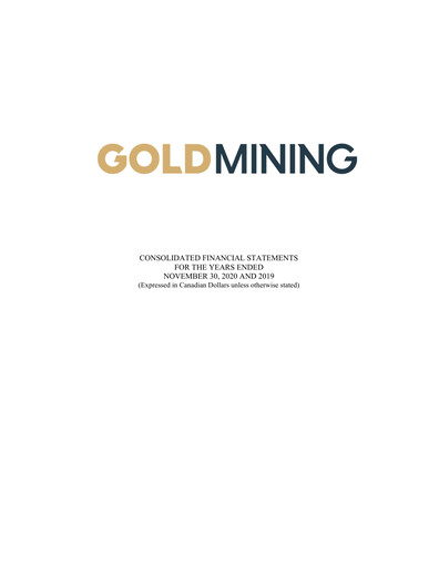 Vorschaubild GoldMining Inc. Finanzmitteilung fy2020