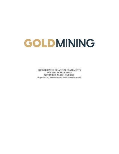 Vorschaubild GoldMining Inc. Finanzmitteilung fy2021