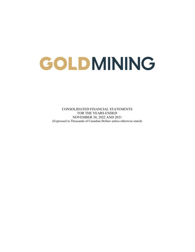 Vorschaubild GoldMining Inc. Finanzmitteilung fy2022
