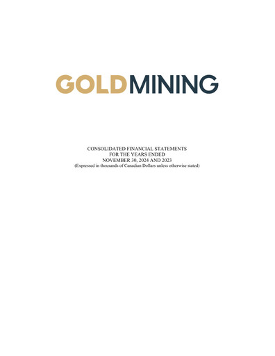 Vorschaubild GoldMining Inc. Finanzmitteilung fy2024