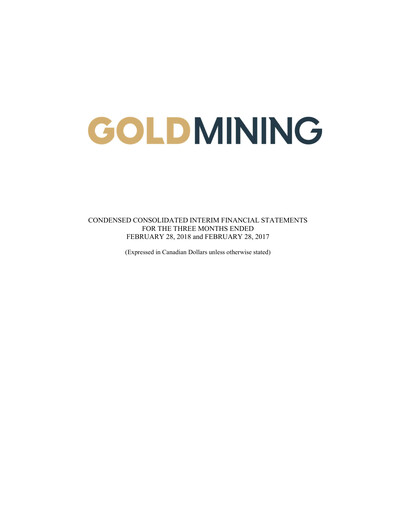 Thumbnail GoldMining Inc. Quarterly Report 2018-q1