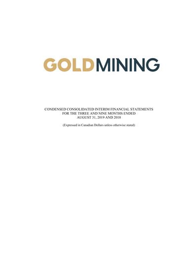 Thumbnail GoldMining Inc. Quarterly Report 2019-q3