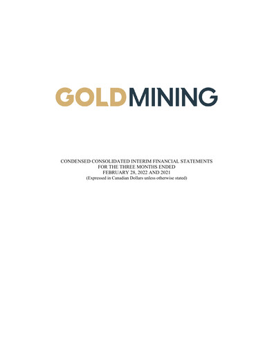 Thumbnail GoldMining Inc. Quarterly Report 2022-q1