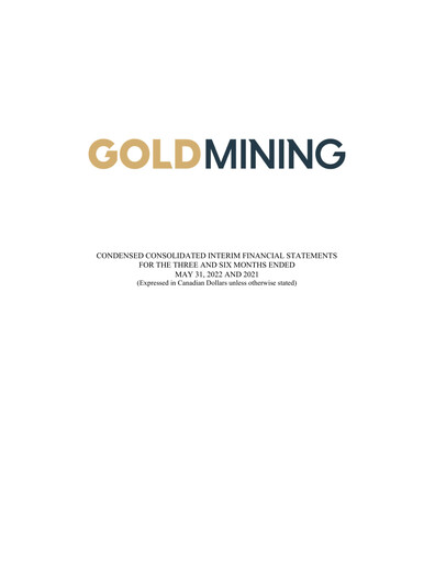 Thumbnail GoldMining Inc. Quarterly Report 2022-q2