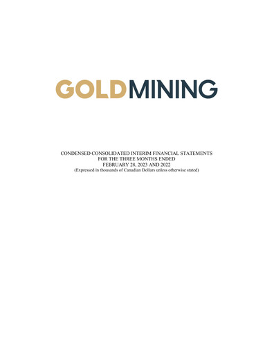 Thumbnail GoldMining Inc. Quarterly Report 2023-q1