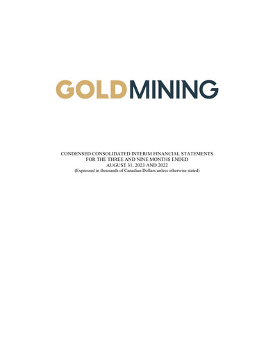 Thumbnail GoldMining Inc. Quarterly Report 2023-q3
