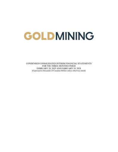 Thumbnail GoldMining Inc. Quarterly Report 2025-q1