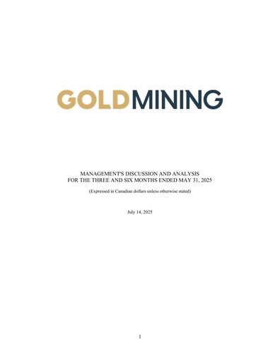 Thumbnail GoldMining Inc. Quarterly Report 2025-q2