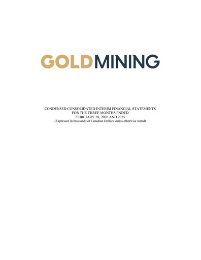 Thumbnail GoldMining Inc. Quarterly Report 2026-q1
