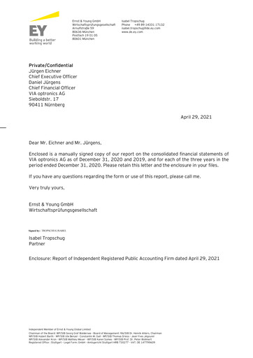 Thumbnail VIA optronics AG Financial Statement 2020
