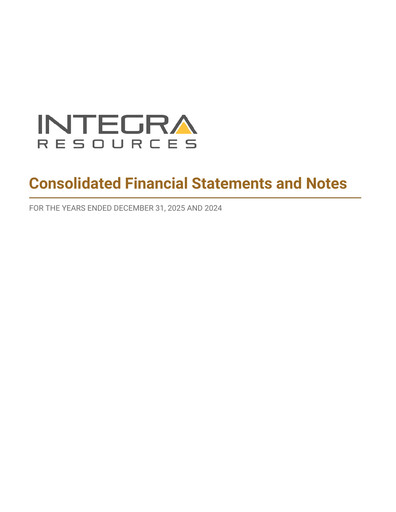 Thumbnail Integra Resources Financial Statement 2025