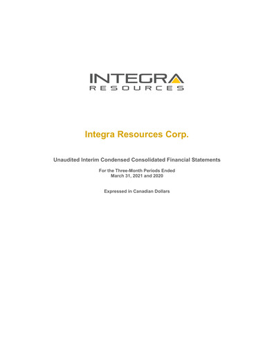 Thumbnail Integra Resources Quarterly Report 2021-q1