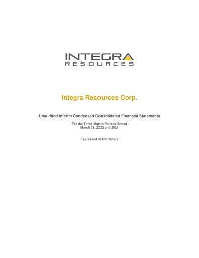 Thumbnail Integra Resources Quarterly Report 2022-q1