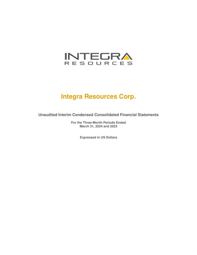 Thumbnail Integra Resources Quarterly Report 2024-q1