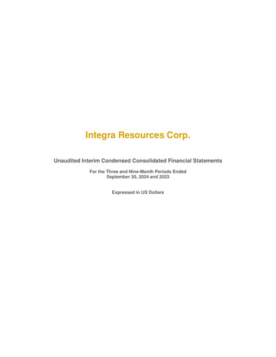 Thumbnail Integra Resources Quarterly Report 2024-q3