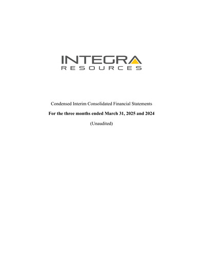 Thumbnail Integra Resources Quarterly Report 2025-q1
