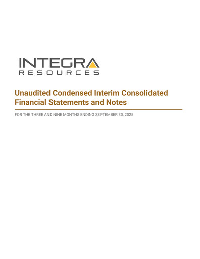 Thumbnail Integra Resources Quarterly Report 2025-q3