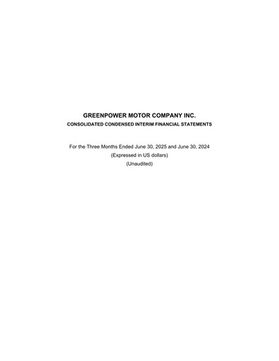 Thumbnail GreenPower Motor Company Quarterly Report fy2026-q1