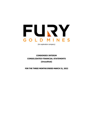Thumbnail Fury Gold Mines Quarterly Report 2022-q1