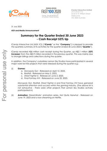 Vorschaubild iCandy Interactive Quartalsbericht 2023-q2