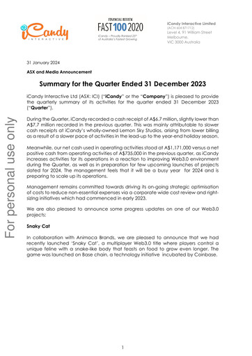 Thumbnail iCandy Interactive Quarterly Report 2023-q4