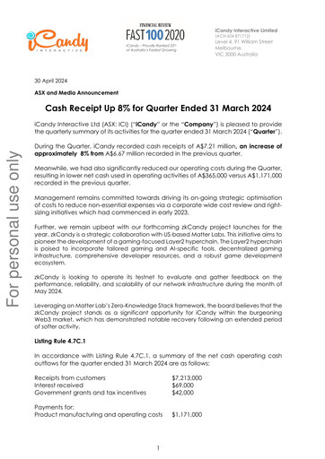 Thumbnail iCandy Interactive Quarterly Report 2024-q1