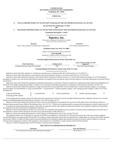 Thumbnail Tapestry Annual Report 2025-2026