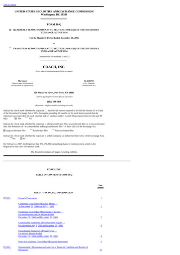 Thumbnail Tapestry Quarterly Report 2006-2007-q2