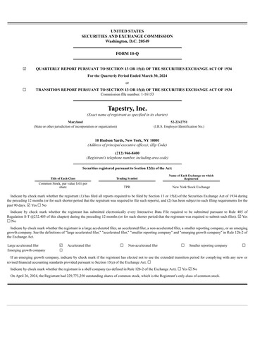 Thumbnail Tapestry Quarterly Report 2023-2024-q3