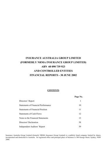 Thumbnail Insurance Australia Group
 Financial Report fy2002
