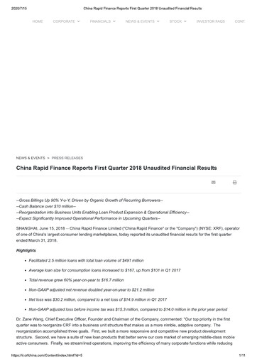 Thumbnail SOS Limited Quarterly Report 2018-q1