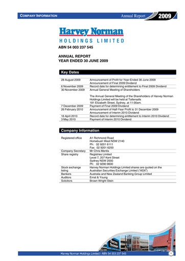 Thumbnail Harvey Norman Annual Report 2009