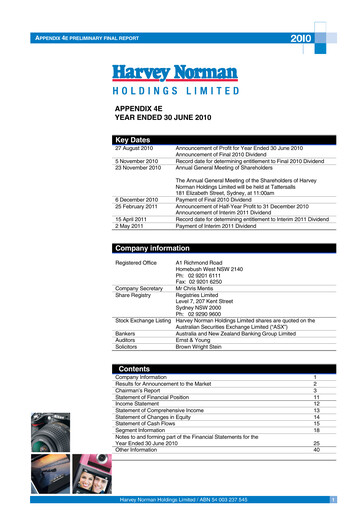 Thumbnail Harvey Norman Financial Statement 2010