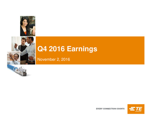 Thumbnail TE Connectivity
 Quarterly Report 2016-q4