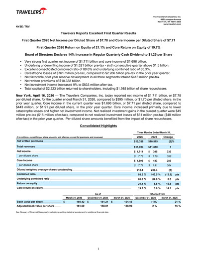 Thumbnail The Travelers Companies Quarterly Report 2026-q1