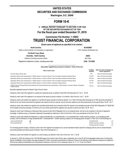 Thumbnail Truist Financial Corporation Annual Report 2019