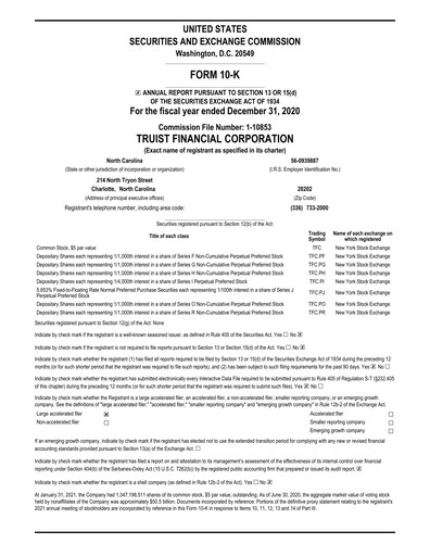 Thumbnail Truist Financial Corporation Annual Report 2020