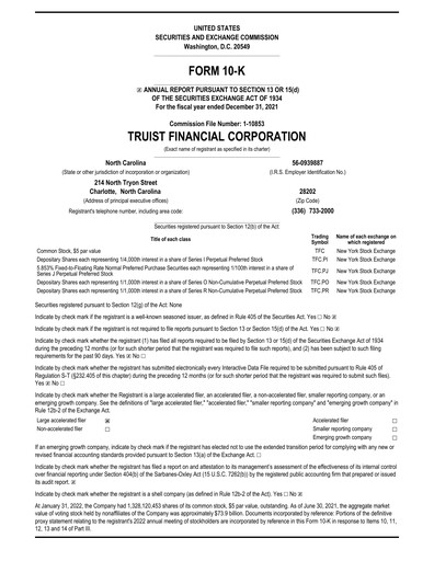 Thumbnail Truist Financial Corporation Annual Report 2021