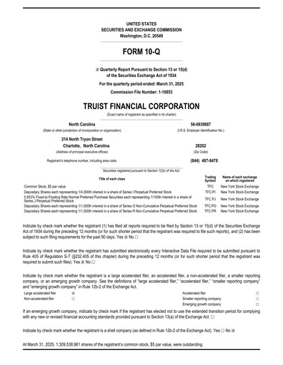 Vorschaubild Truist Financial Corporation Quartalsbericht 2025-q1