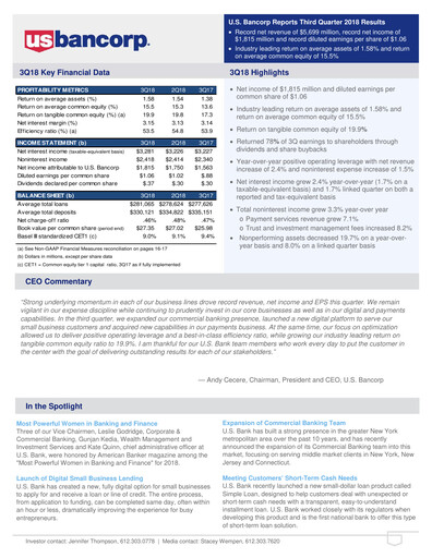 Thumbnail U.S. Bancorp Quarterly Report 2018-q3