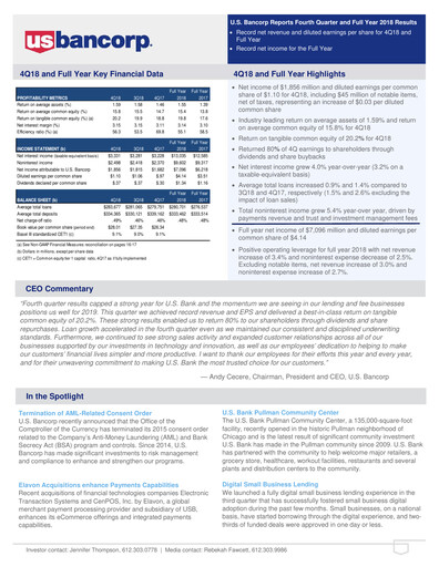 Thumbnail U.S. Bancorp Quarterly Report 2018-q4