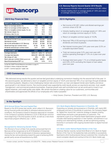 Thumbnail U.S. Bancorp Quarterly Report 2019-q2