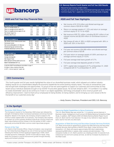 Thumbnail U.S. Bancorp Quarterly Report 2020-q4