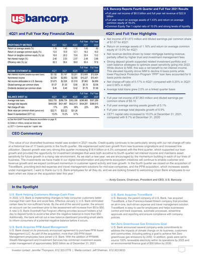 Thumbnail U.S. Bancorp Quarterly Report 2021-q4