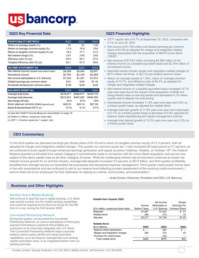 Thumbnail U.S. Bancorp Quarterly Report 2023-q3