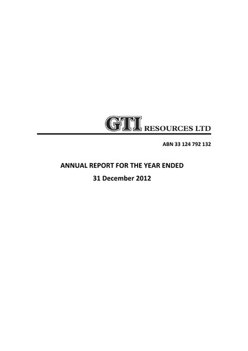 Thumbnail GTI Energy Annual Report 2012